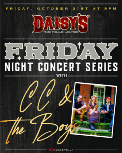 Friday Night Concert Series: C.C & The Boys 10-21 9pm