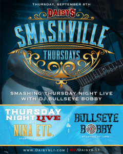 Smashville Thursday: Nina ETC & DJ Bullseye Bobby 9-8 7pm