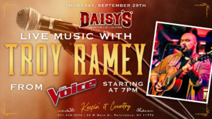Live Music with Troy Ramey from the Voice September 29th 7 pm 
