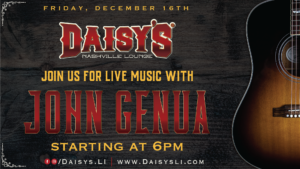 live music with john genua starting at 6 pm on december 16