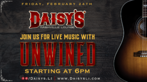 Live music with Unwined on Friday, February 24th at 6 pm