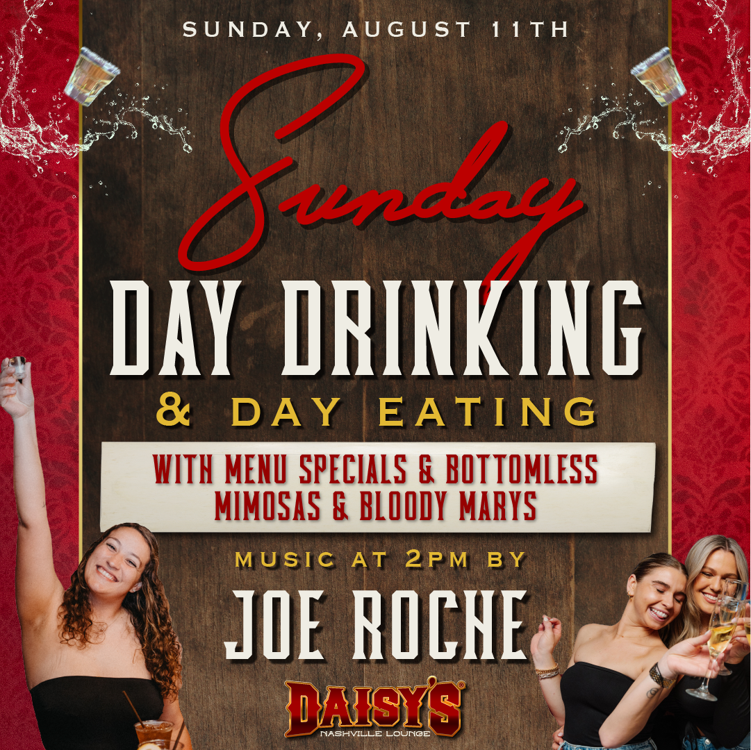 Sunday Day Drinking with live music by Joe Roche at 2 pm on Sunday August 11th