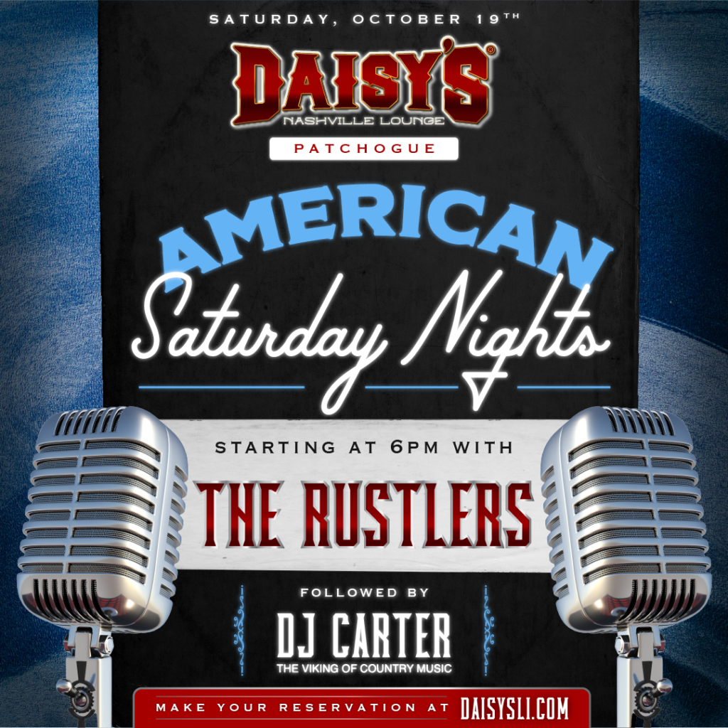 Saturday, October 19th: Live Music by The Rustlers & DJ Carter starting at 6 pm