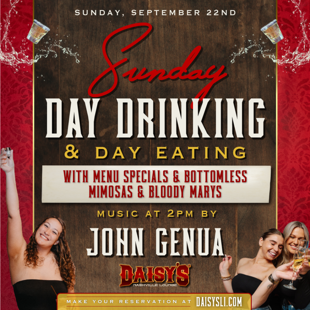 Sunday, September 22nd: Sunday Day Drinking & Eating with live music by John Genua at 2pm