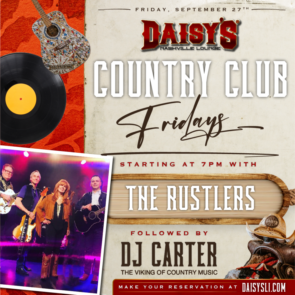 Friday, September 27th: Country Club Fridays with The Rustlers & DJ Carter starting at 7 pm