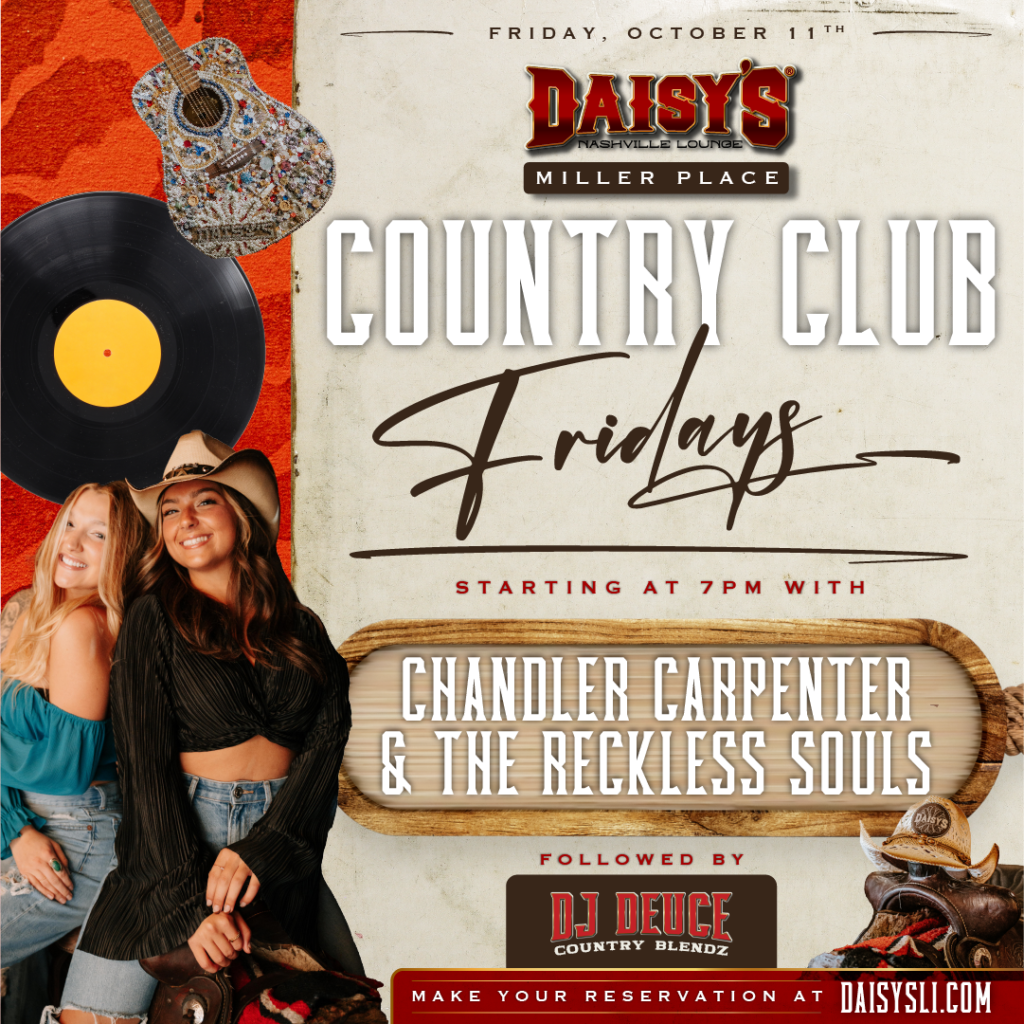 Friday, October 11th: Live music by Chandler Carpentr & The Reckless Souls at DJ Deuce at 7 pm