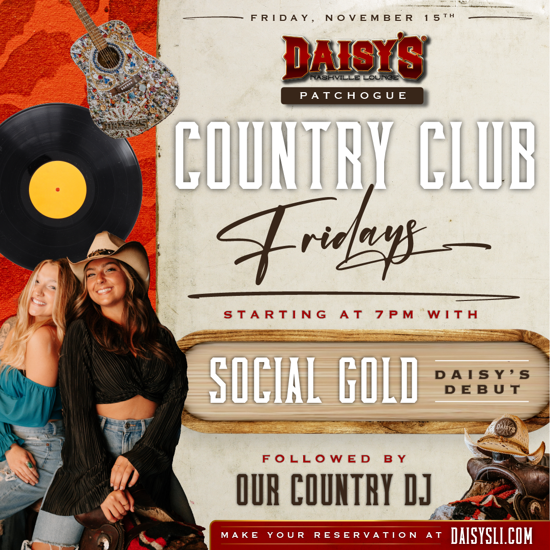 Come enjoy live music by Social Gold as they make their Daisy's debut on Friday, November 15th at 7 pm!