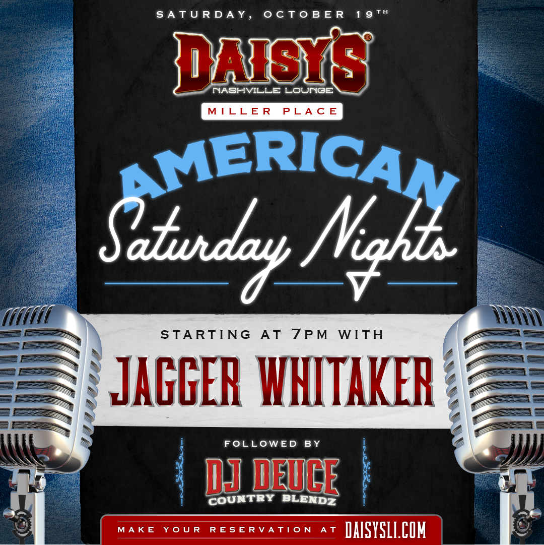 Come down to Miller Place on Saturday, October 18th at 7 pm for live music by Jagger Whitaker & DJ Deuce!