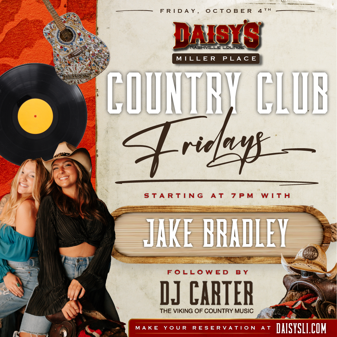 Friday, October 4th: Live music by Jake Bradley at 7 pm, followed by DJ Carter