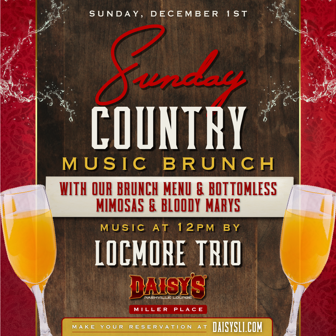 Sunday, December 1st: Sunday Brunch with live music by Locmore Trio at 12 pm