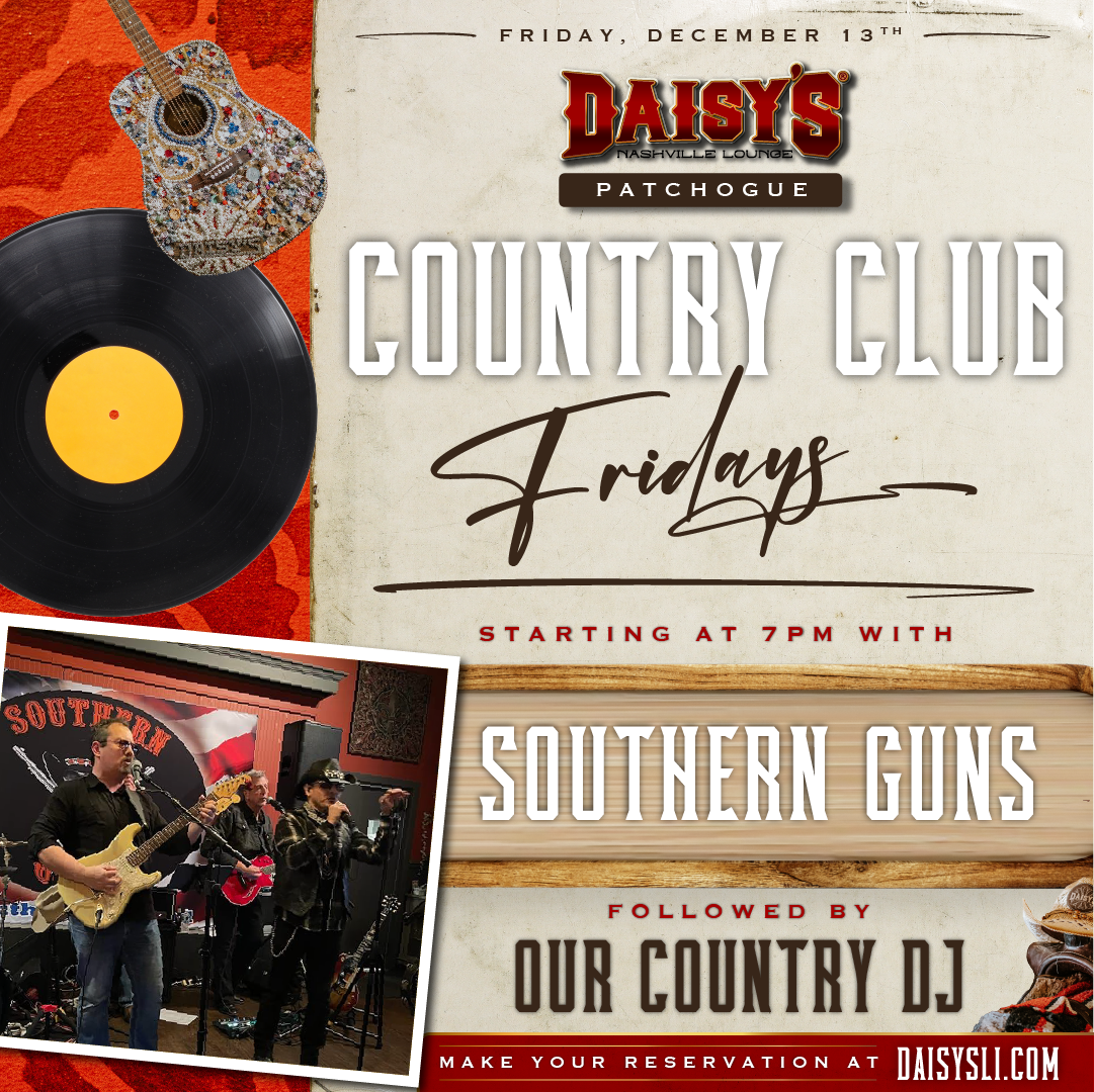 Jam out with Southern Guns at our Patchogue location on Friday, December 13th at 7 pm!