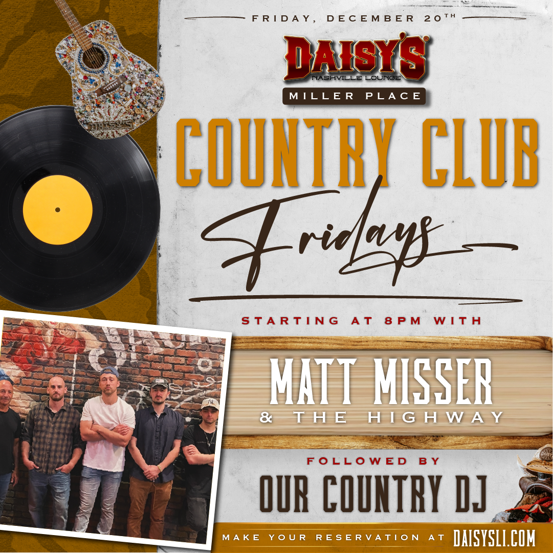 Matt Misser & The Highway are back on Friday, December 20th at 8 pm! Come see their incredible performance!