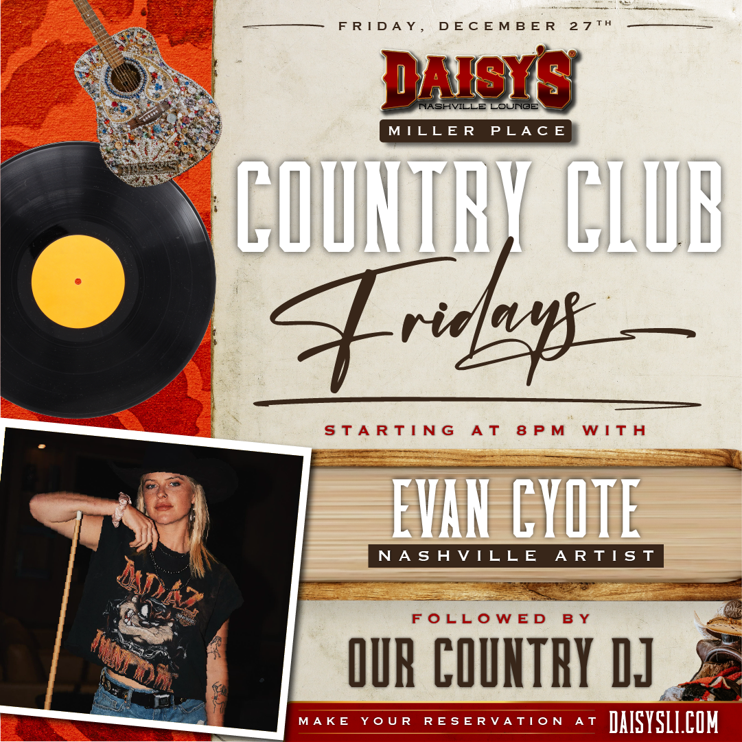 Friday, December 27th, live music by Evan Cyote at 8 pm