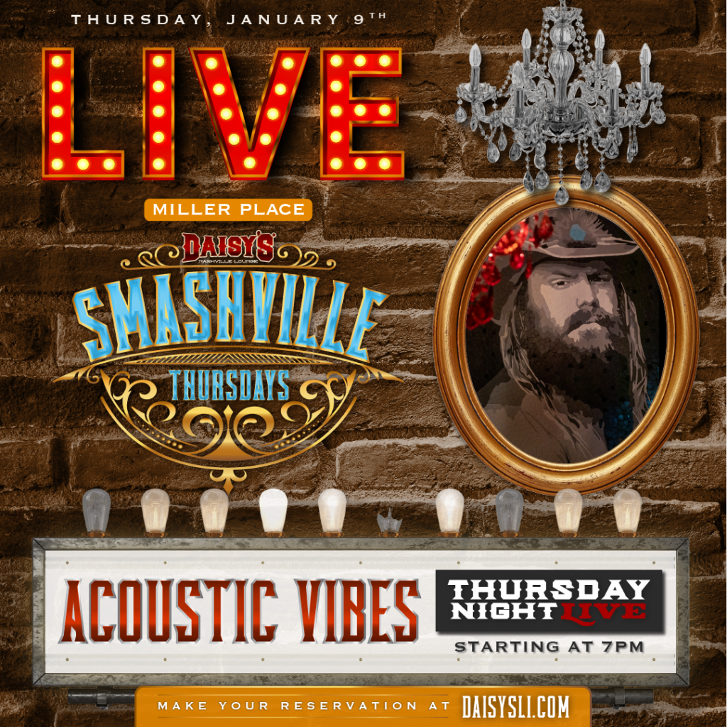 Enjoy live music by Acoustic Vibes on Thursday, January 9th at 7 pm at our Miller Place location!