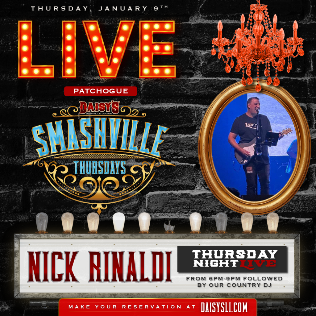 Live Music by Nick Rinaldi Thursday January 9th at 6 pm