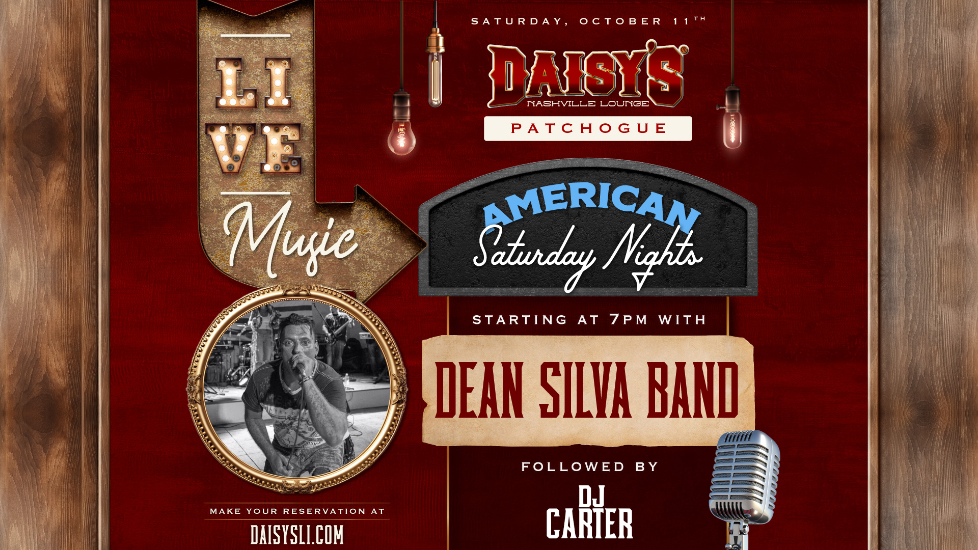 Join us for American Saturday Nights featuring the Dean Silva Band kicking things off at 7PM, followed by DJ Carter keeping the party going late! 🍻🎤