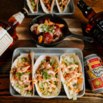 Tacos, Willie's Meatballs and Liquor Bottles