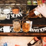 above view of drinks being made