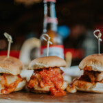 Meatball Parm Sliders and a Bottle of Beer